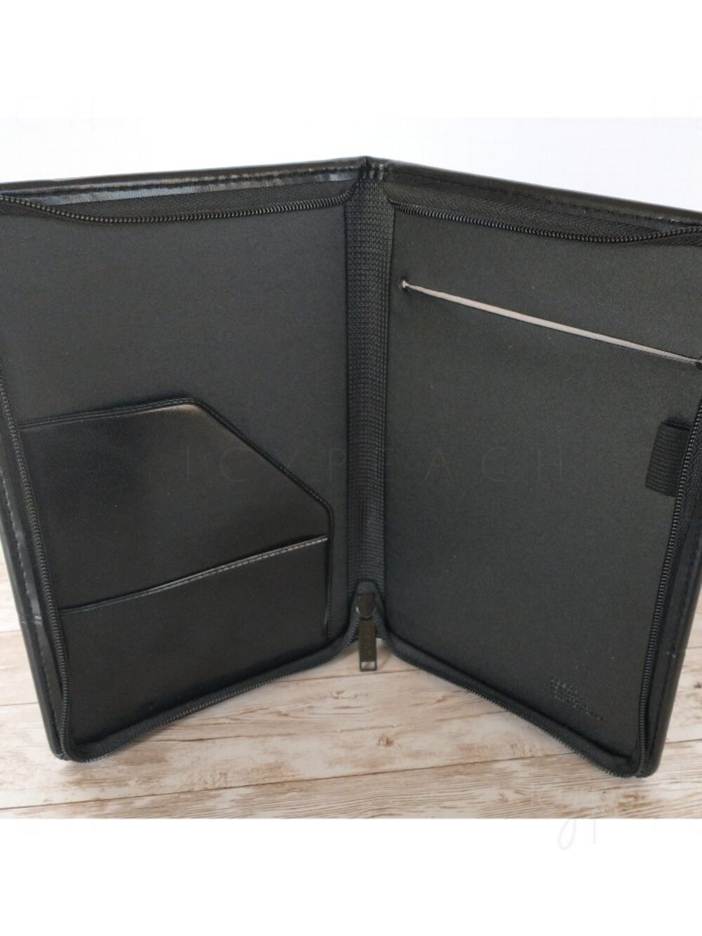 Leeds Jr Zippered Padfolio Black AEGON Branded Notepad Holder Business Portfolio